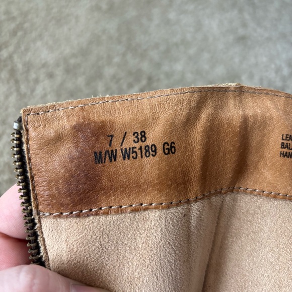 Born brand brown and tan leather and suede mid calf boots women’s size 7 - Picture 6 of 7